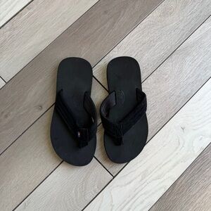 Rainbow Kids Black Flip Flops